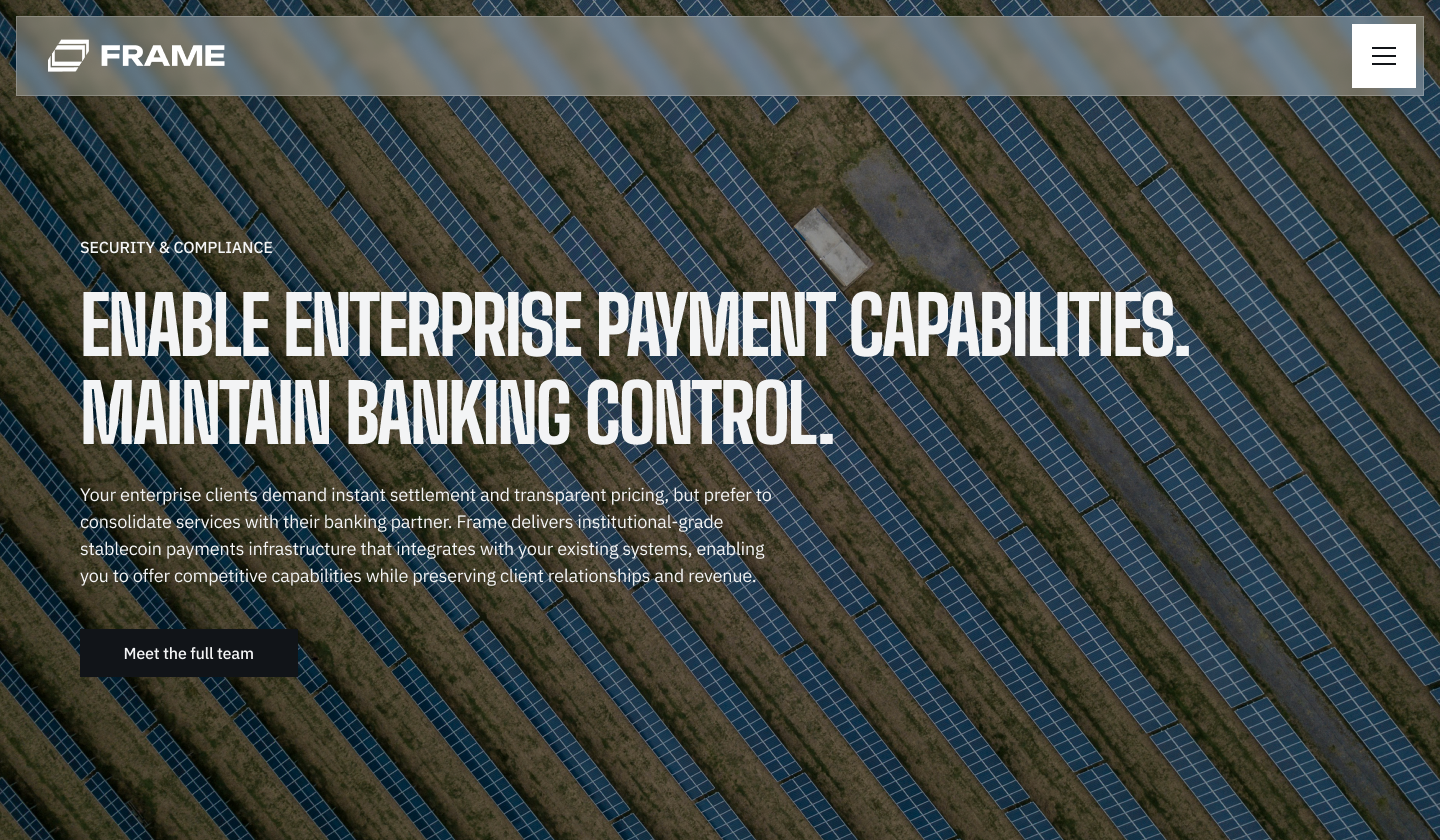 Frame for banking — the settlement infrastructure that turns cross-border payments back into a banking-side product