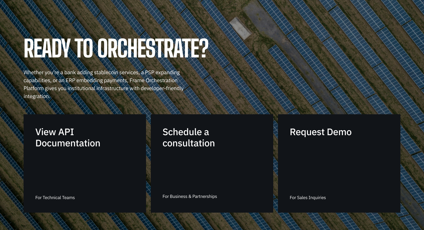 Ready to orchestrate? View API Documentation, Schedule a consultation, or Request a Demo.